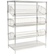 Nexel 5 Shelf Adjustable Wire Bin Rack, 48"W x 18"D x 63"H