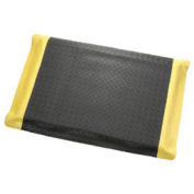 Apache Mills Diamond Plate Ergonomic Mat, 24"x36", Black/Yellow Border
