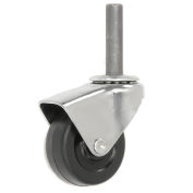 Algood Hooded Type Series Chair Caster with Soft Rubber Wheel, S7224372SR, 7/16"W x 1-7/8"H Stem