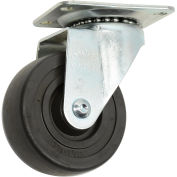3-1/2" Hard Rubber Wheel, Medium Duty Swivel Plate Caster, 275 Lb. Capacity