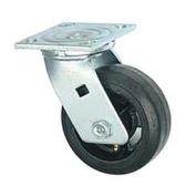 Faultless Swivel Plate Caster, 5" Mold-On Rubber Wheel