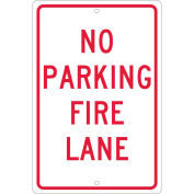 NMC TM3H Aluminum Sign, No Parking Fire Lane, .063" Thick