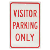 Global Industrial Visitor Parking Only, Aluminum Sign, .063mm Thick