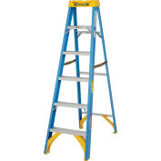 Werner 6006 6' Fiberglass Step Ladder w/ Plastic Tool Tray 250 lb. Cap