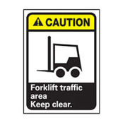 NMC CGA7P Graphic Signs - Caution Forklift Traffic Area - Vinyl 7"W X 10"H