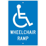 NMC TM86H Aluminum Sign, Wheelchair Ramp, .063" Thick