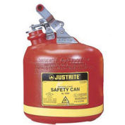 Justrite 14261 Safety Can Type I, 2-1/2 Gallon Polyethylene