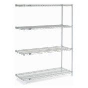 Nexelate Wire Shelving Add-On, Silver Epoxy, 48"W X 18"D X 63"H