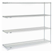 Nexelate Wire Shelving Add-On, Silver Epoxy, 72"W X 18"D X 63"H