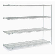 Nexelate Wire Shelving Add-On, Silver Epoxy, 72"W X 24"D X 63"H