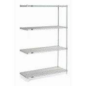 Nexelate Wire Shelving Add-On, Silver Epoxy, 48"W X 18"D X 74"H