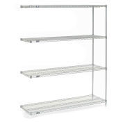 Nexelate Wire Shelving Add-On, Silver Epoxy, 60"W X 18"D X 74"H