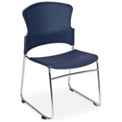 OFM Multi-Use Plastic Stack Chair, Navy - Pkg Qty 4