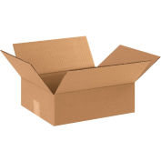 12" x 10" x 4" Flat Cardboard Corrugated Boxes - Pkg Qty 25