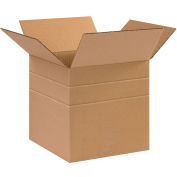 10" x 10" x 10" Multi-Depth Cardboard Corrugated Boxes - Pkg Qty 25