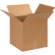 13" x 13" x 13" Multi-Depth Cardboard Corrugated Boxes - Pkg Qty 25