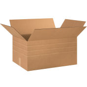 24" x 16" x 12" Multi-Depth Cardboard Corrugated Boxes - Pkg Qty 15