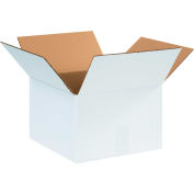 12" x 12" x 8" Cardboard Corrugated Boxes, White - Pkg Qty 25