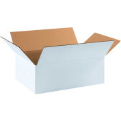 17-1/4" x 11-1/4" x 6" Cardboard Corrugated Boxes, White - Pkg Qty 25