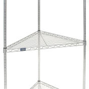 Global Industrial Corner Shelf, Chrome, 32"W x 24"D