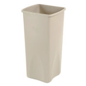 Square Rubbermaid Waste Receptacle, 23 Gallon, Beige