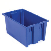 AKRO-MILS Stack and Nest Tote Box - 20x13x8" - Blue - Pkg Qty 6