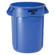 Rubbermaid Brute® Trash Container w/Venting Channels, 44 Gallon, Blue
