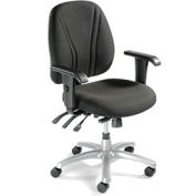 8-Way Adjustable Ergonomic Chair With Arms, Fabric Upholstery, Black