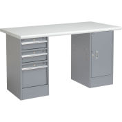 72"W x 30"D Workbench, 1-5/8" Safety Edge Laminate Top, 3 Drawer/Cabinet