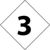 NFPA Label Number - "3", 5" X 5", White/Black, 5/Pk - Pkg Qty 5