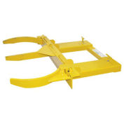 Global Industrial Steel Double Fork Mounted Drum Gripper, Yellow