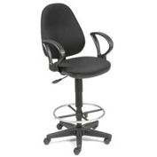 Global Industrial Ergo Stool - 360 Degree Footrest, Fabric, Black