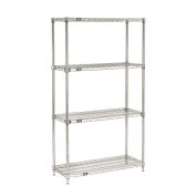 Nexel Quick Adjust Wire Shelving, Chrome, 48x14x74