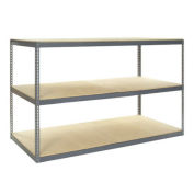Record Storage Rack with 56 Polyethylene File Boxes, 72"W x 48"D x 84"H, Gray