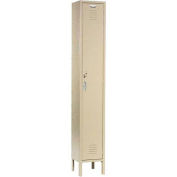 Single Tier Locker, 12x18x72, 1 Door Ready To Assemble, Tan