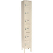 Six Tier Locker, 12x12x12, 6 Door, Ready To Assemble, Tan