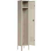 Single Tier Locker, 12x15x60 1 Door, Unassembled, Tan