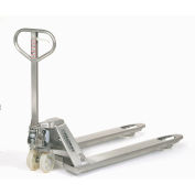 Pallet Jack Truck, Stainless Steel, 27 x 48, 4400 Lb. Capacity