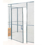 Global Industrial Wire Mesh Hinged Door, 4'W x 8'H, Gray