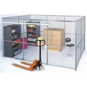 Global Industrial Wire Mesh Partition Security Room 20x10x8 without Roof - 3 Sides