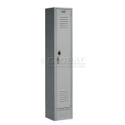 1-Tier 1 Door Locker, 12"Wx18"Dx60"H, Gray, Assembled