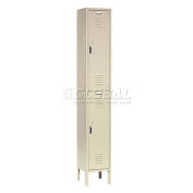 Global Industrial™ Paramount® Double Tier 2 Door Locker, 12"Wx12"Dx36"H, Tan, Assembled