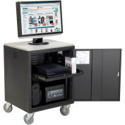 Global Industrial Audio Visual Cart w/ Lockable Cabinet, 500 Lb. Capacity, Black