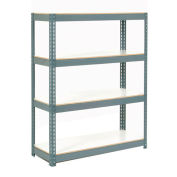 Boltless Extra Heavy Duty Shelving 36"W x 18"D x 60"H, 4 Shelves, 1500 lbs. Cap/Shelf, Gray