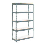 Boltless Extra Heavy Duty Shelving 36"W x 12"D x 84"H, 5 Shelves, 1500 lbs. Cap/Shelf, Gray