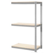 Expandable Add-On Rack with 3 Levels Wood Deck, 1500lb Cap Per Level, 36"W x 18"D x 84"H, Gray