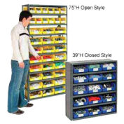 Open Steel Shelving, 10 Shelves w/36 Bins, 36"X18"X73"