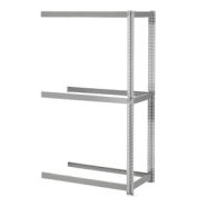 Expandable Add-On Rack, 3 Levels No Deck, 1500 Lb Cap Per Level, 48"W x 18"D x 84"H, Gray