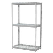 Expandable Starter Rack with 3 Levels Wire Deck, 1500lb Cap Per Deck, 48"W x 12"D x 84"H, Gray