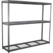 Expandable Starter Rack with 3 Levels Wire Deck, 800lb Cap Per Deck, 96"W x 48"D x 84"H, Gray